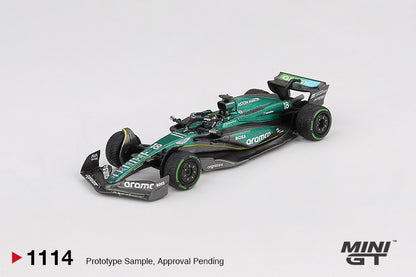 Mini GT Aston Martin AMR24 #18 Lance Stroll 2024 F1 2024 Canadian GP MGT01114 1/64 Diecast