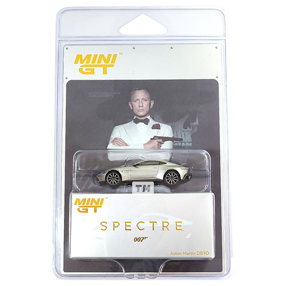 Mini GT Aston Martin DB10 007 Spectre English Poster Back Card Blister Packaging MGT00910 1/64 Diecast