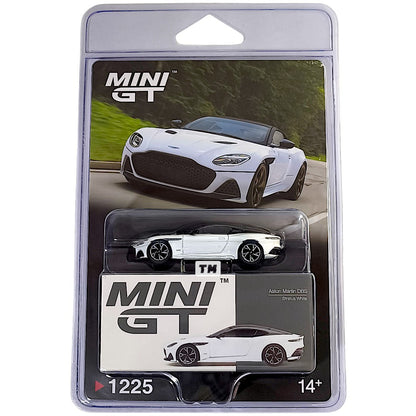 Mini GT Aston Martin DBS Stratus White Blister Packaging MGT01225-BL 1/64 Diecast