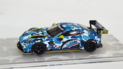 Pop Race Aston Martin GT3 AMR Bape Blue 1/64 Diecast