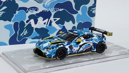 Pop Race Aston Martin GT3 AMR Bape Blue 1/64 Diecast