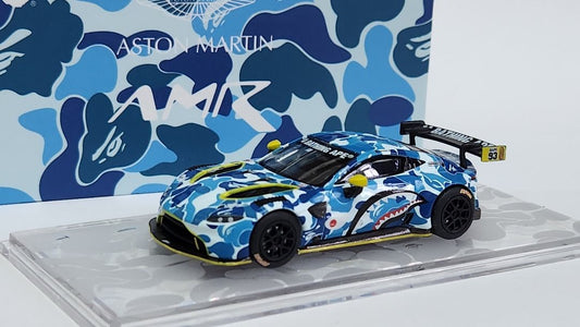 Pop Race Aston Martin GT3 AMR Bape Blue 1/64 Diecast
