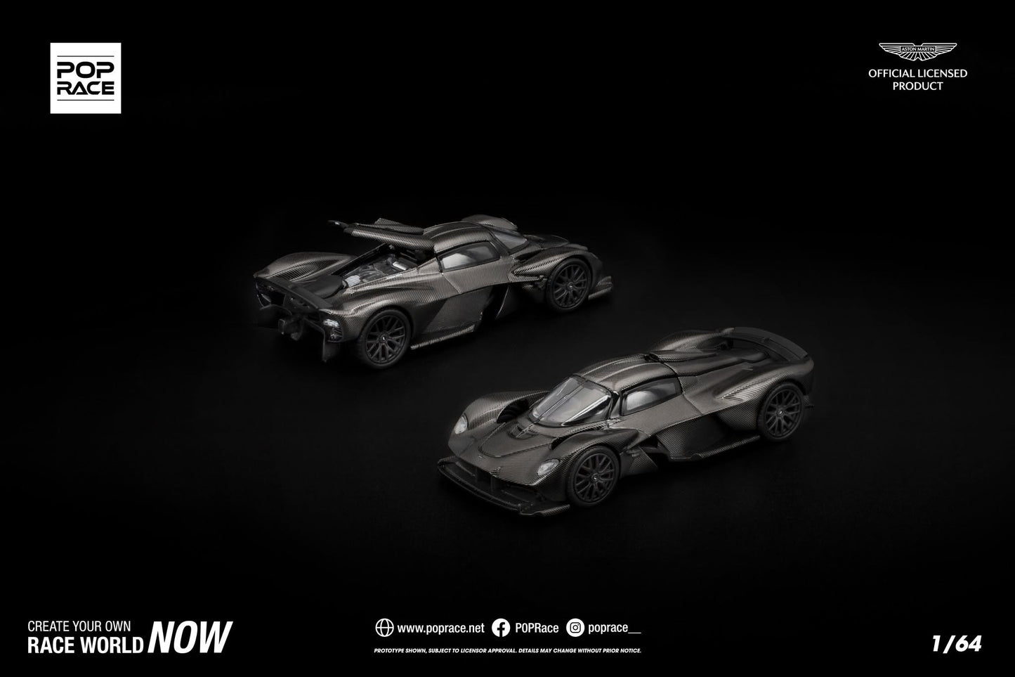 Pop Race Aston Martin Valkyrie Carbon PR640353 1/64 Diecast
