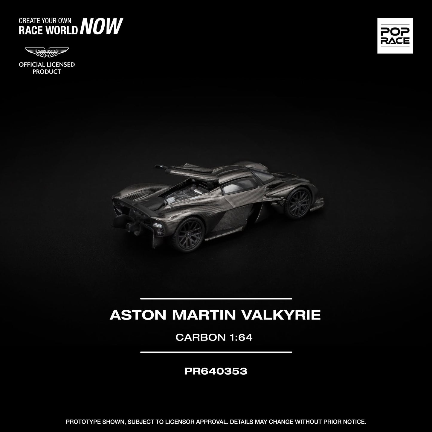 Pop Race Aston Martin Valkyrie Carbon PR640353 1/64 Diecast