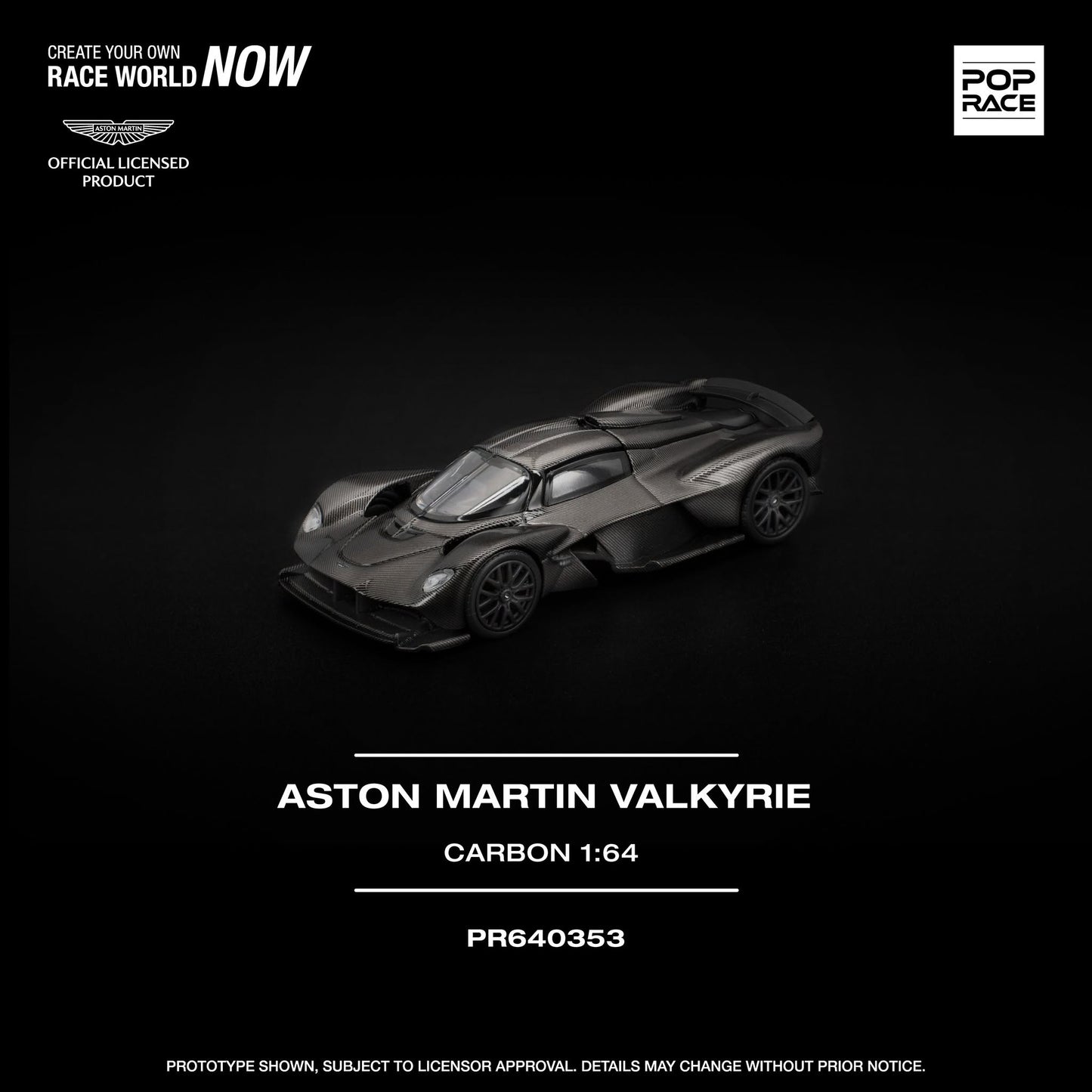 Pop Race Aston Martin Valkyrie Carbon PR640353 1/64 Diecast