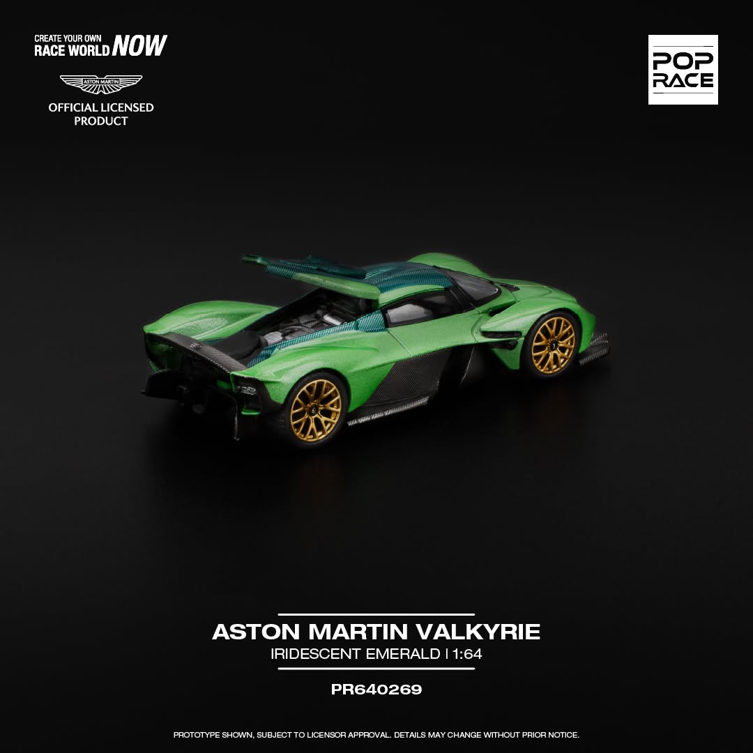 Pop Race Aston Martin Valkyrie Iridescent Emerald PR640269 1/64 Diecast