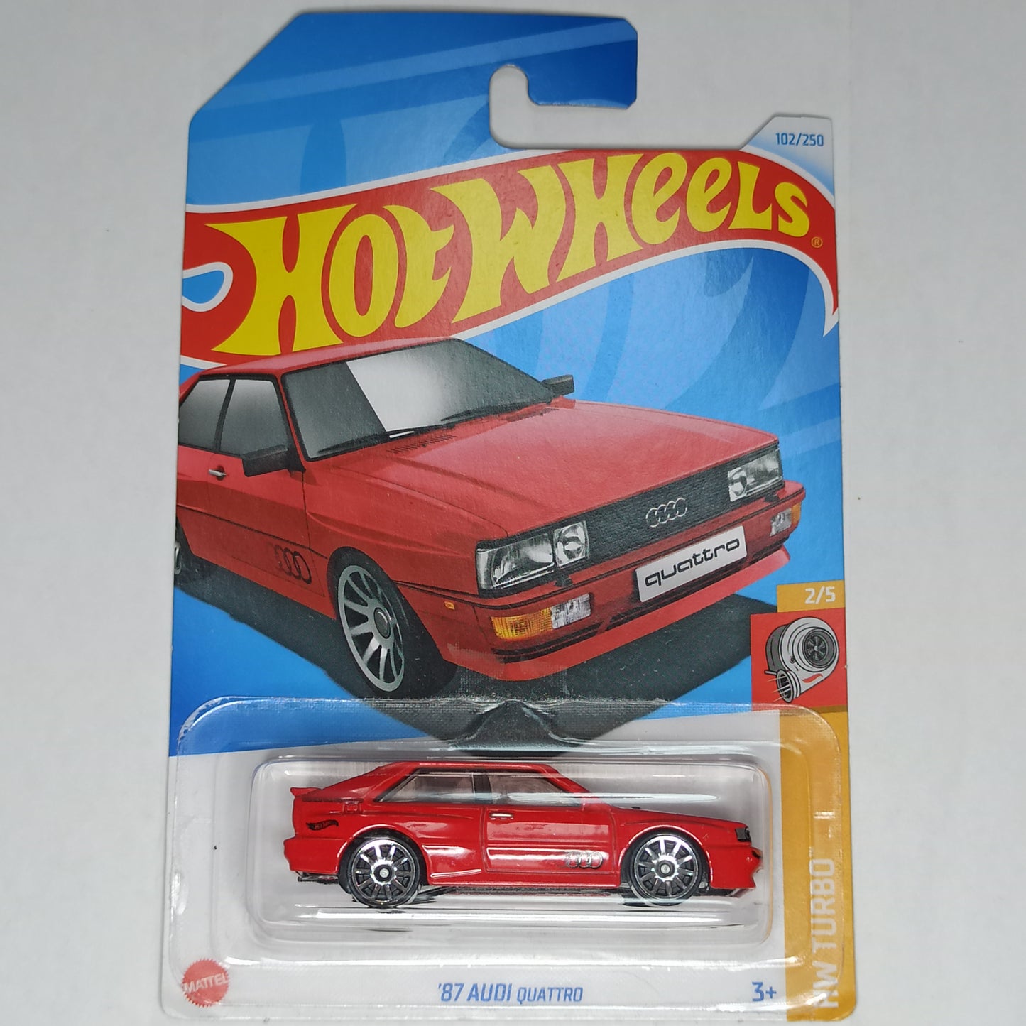 Hot Wheels Audi 87 Quattro Red 2024 Basic HW Turbo 1/64 Diecast