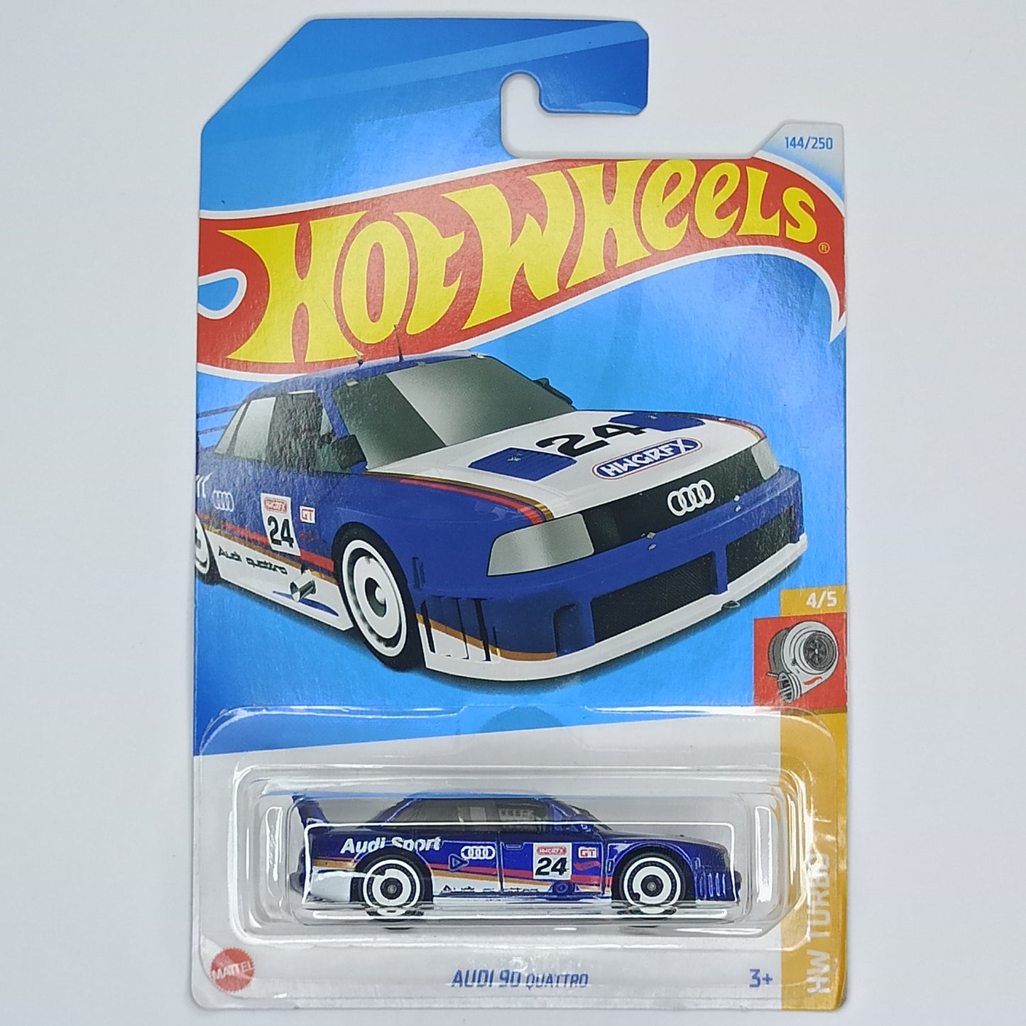 Hot Wheels Audi 90 Quattro Dark Blue 2024 Basic HW Turbo 1/64 Diecast