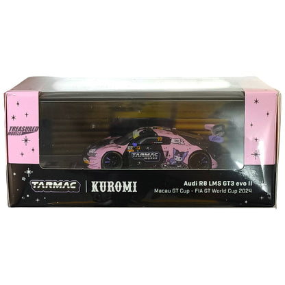 Tarmac Works Audi R8 LMS GT3 evo II Macau GT Cup FIA GT World Cup 2024 Uno Racing Adderly Fong w Tarmac Cards Colab w Sanrio T64G-043-24MGP10 1/64 Diecast