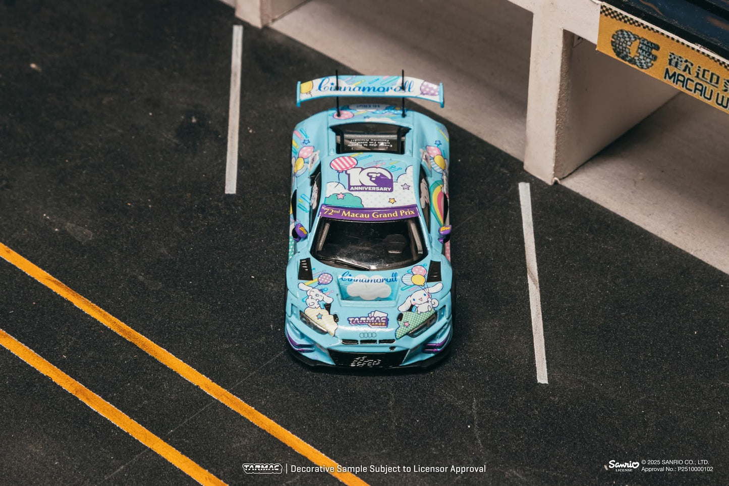 Tarmac Works Audi R8 LMS GT3 evo II Macau GP 2025 Cinnamoroll Presentation Macau GP Event Exclusive 1/64 Diecast
