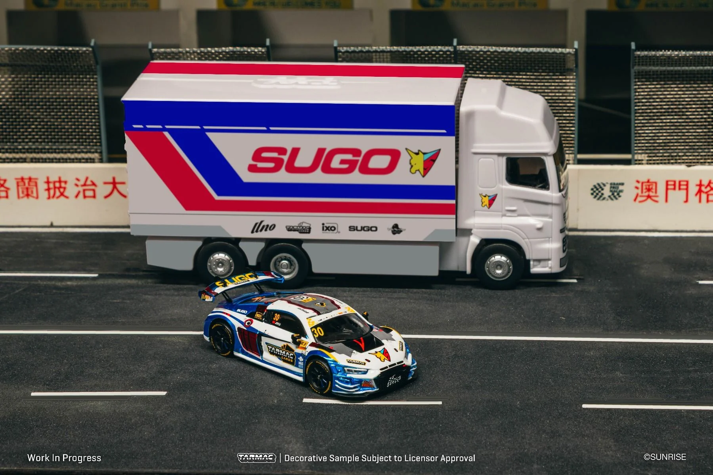 Tarmac Works Audi R8 LMS GT3 evo II Macau GT Cup - FIA GT World Cup 2024 Uno Racing James Yu W Truck & Tarmac Cards Cyber Formula T64G-043-24MGP30 1/64 Diecast