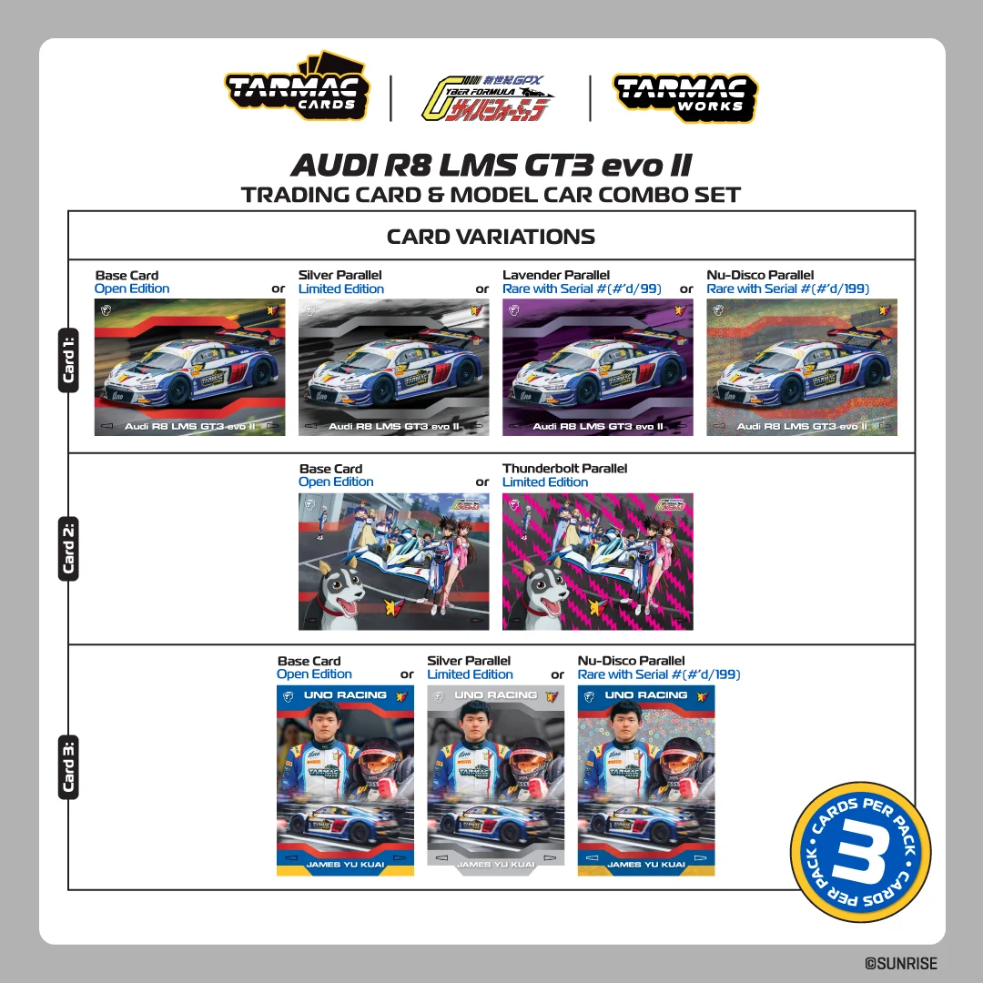 Tarmac Works Audi R8 LMS GT3 evo II Macau GT Cup - FIA GT World Cup 2024 Uno Racing James Yu W Truck & Tarmac Cards Cyber Formula T64G-043-24MGP30 1/64 Diecast
