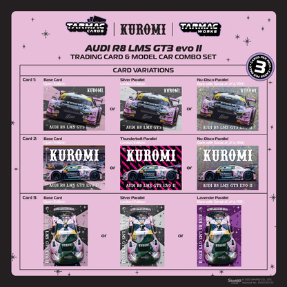 Tarmac Works Audi R8 LMS GT3 evo II Macau GT Cup FIA GT World Cup 2024 Uno Racing Adderly Fong w Tarmac Cards Colab w Sanrio T64G-043-24MGP10 1/64 Diecast