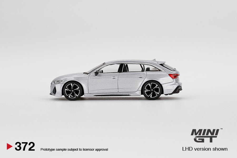 Mini GT Audi RS 6 Avant Carbon Black Edition Florett Silver MGT00372 1/64 Diecast