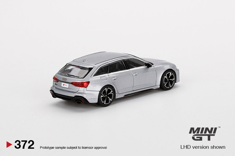 Mini GT Audi RS 6 Avant Carbon Black Edition Florett Silver MGT00372 1/64 Diecast