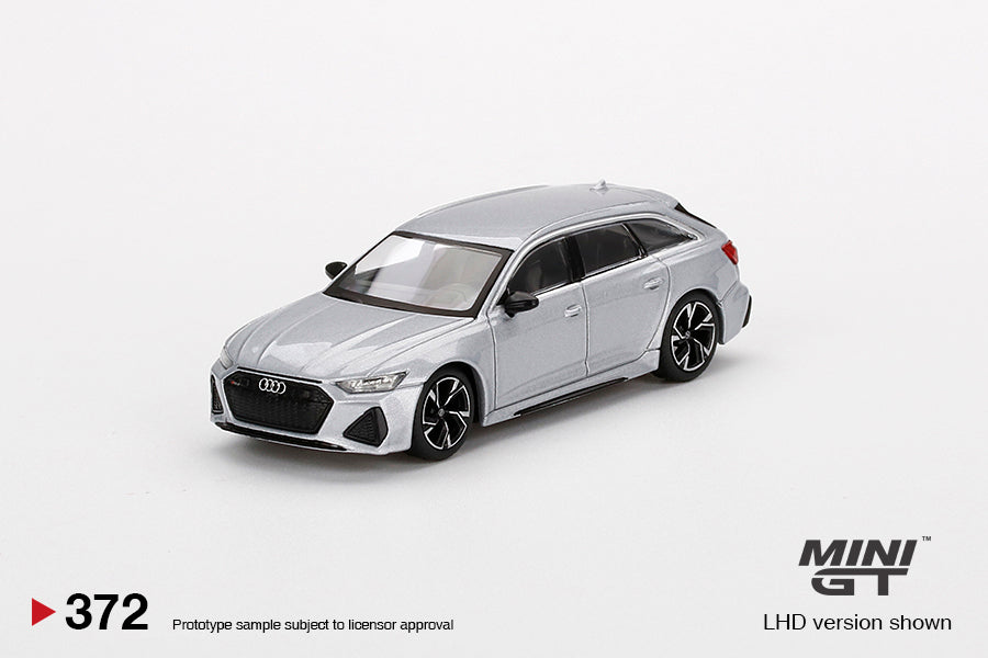 Mini GT Audi RS 6 Avant Carbon Black Edition Florett Silver MGT00372 1/64 Diecast