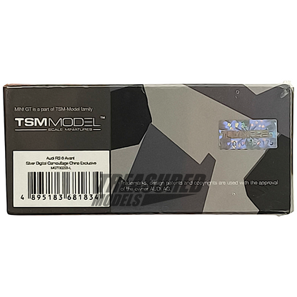 Mini GT Audi RS 6 Avant Silver Digital Camouflage MGT00255 1/64 Diecast