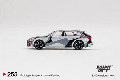 Mini GT Audi RS 6 Avant Silver Digital Camouflage MGT00255 1/64 Diecast