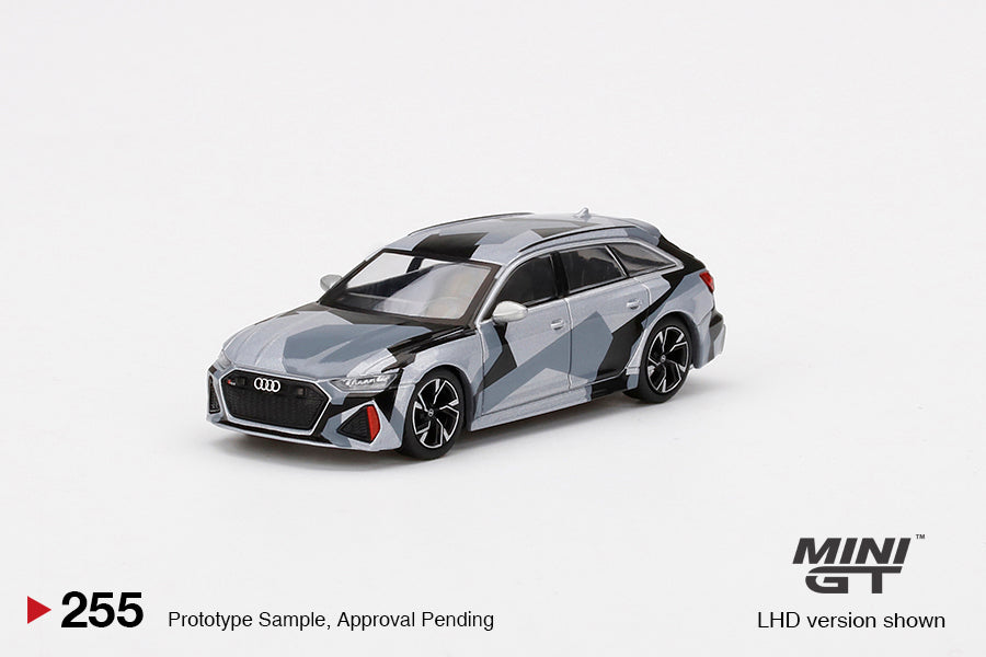 Mini GT Audi RS 6 Avant Silver Digital Camouflage MGT00255 1/64 Diecast
