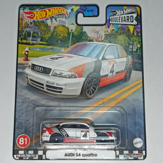 Hot Wheels Audi S4 Quattro Pearlescent White 2023 Premium Boulevard