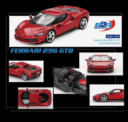 BBR Ferrari 296 GTB Rosso Imola BBRFER64006 1/64 Die Cast
