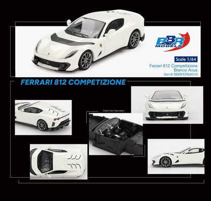 BBR Models Ferrari 812 Competizione Bianco Avus BBRFER64010 1/64 Die Cast
