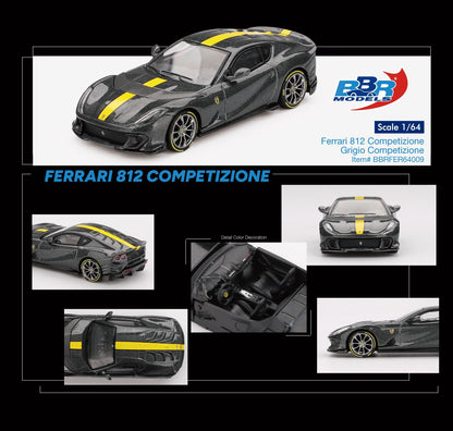BBR Models Ferrari 812 Competizione Grigio Competizione BBRFER64009 1/64 Die Cast