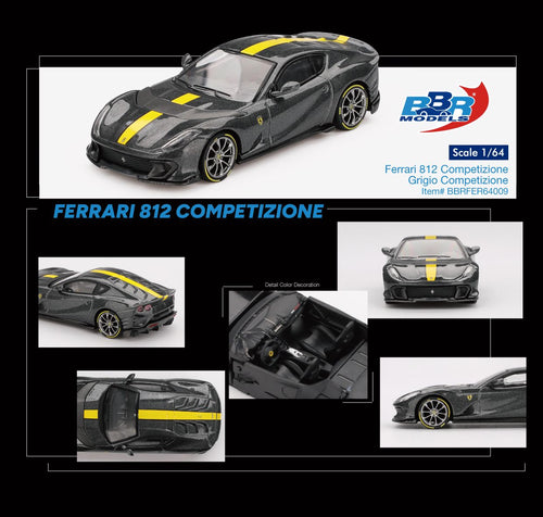 BBR Models Ferrari 812 Competizione Grigio Competizione BBRFER64009 1/64 Die Cast