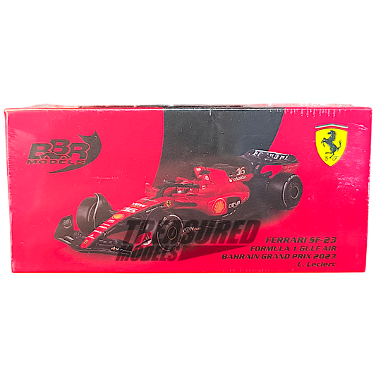 BBR Models Ferrari SF23 Formula 1 Gulf Air Bahrain Grand Prix 2023 #16 C. Leclerc BBRFER64014 1/64 Diecast