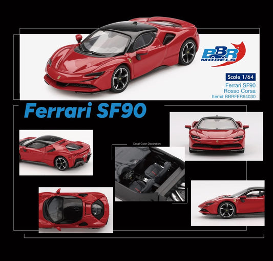 BBR Models Ferrari SF90 Rosso Corsa BBRFER64030 1/64 Diecast