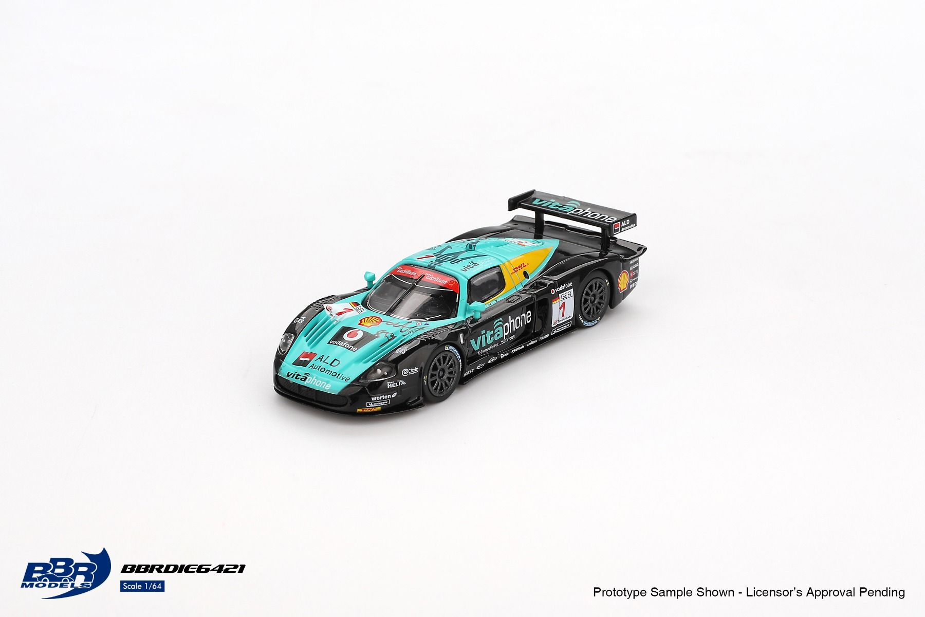 BBR Models Maserati MC12 Competizione #1 Vitaphone Racing Team 2008 Spa 24 Hrs. Winner BBRDIE6421 1/64 Diecast