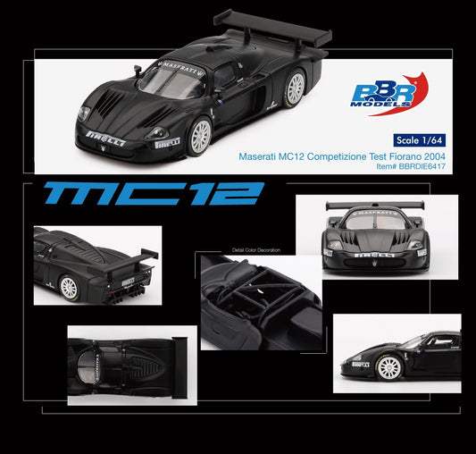 BBR Models Maserati MC12 Competizione Test Fiorano 2004 BBRDIE6417 1/64 Diecast