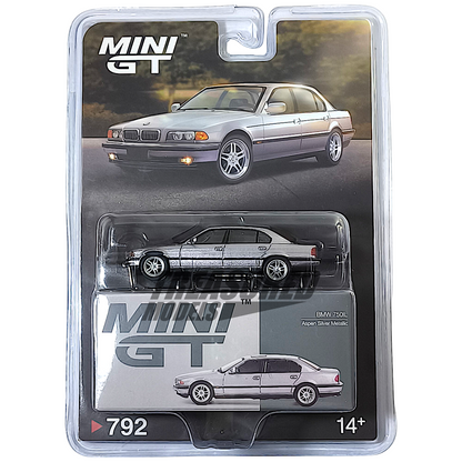 Mini GT BMW 750IL Aspen Silver Metallic Blister Packaging MGT00792 1/64 Diecast