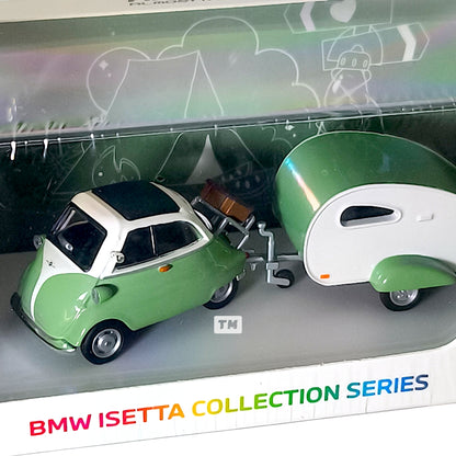 Almost Real BMW Isetto with Trailer Olive Green 1/64 Diecast