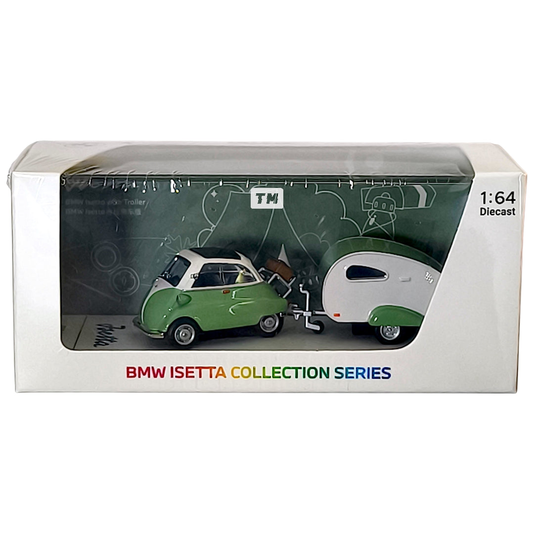 Almost Real BMW Isetto with Trailer Olive Green 1/64 Diecast