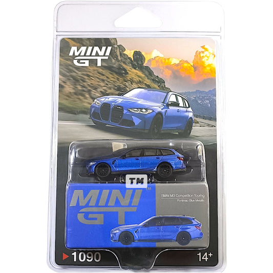 Mini GT BMW M3 Competition Touring Portimao Blue Metallic Blister Packaging MGT01090BL 1/64 Diecast