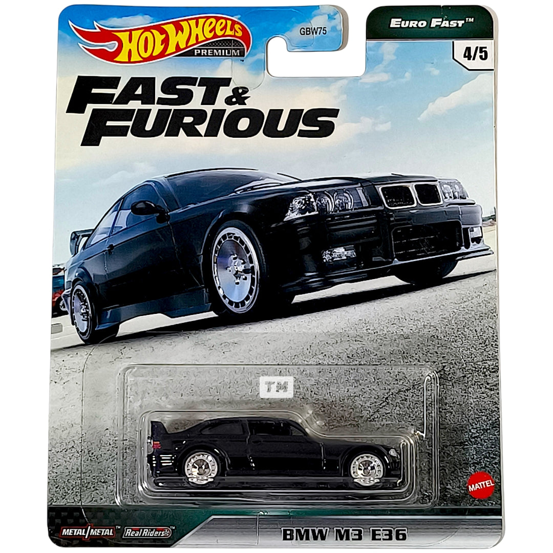 Hot Wheels BMW M3 E36 Black 2021 Premium Fast & Furious 1/64 Diecast