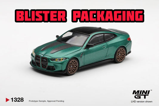 [Pre-Order] Mini GT BMW M4 CS Frozen Isle of Man Green Metallic Blister Packaging MGT01328-BL 1/64 Diecast