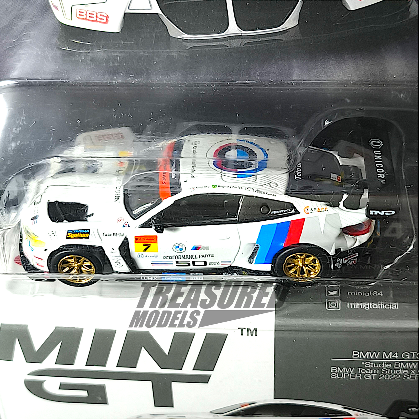 Mini GT BMW M4 GT3 #7 BMW Team Studie x CSL Super GT 2022 Series Blister Packaging MGT00484BL 1/64 Diecast
