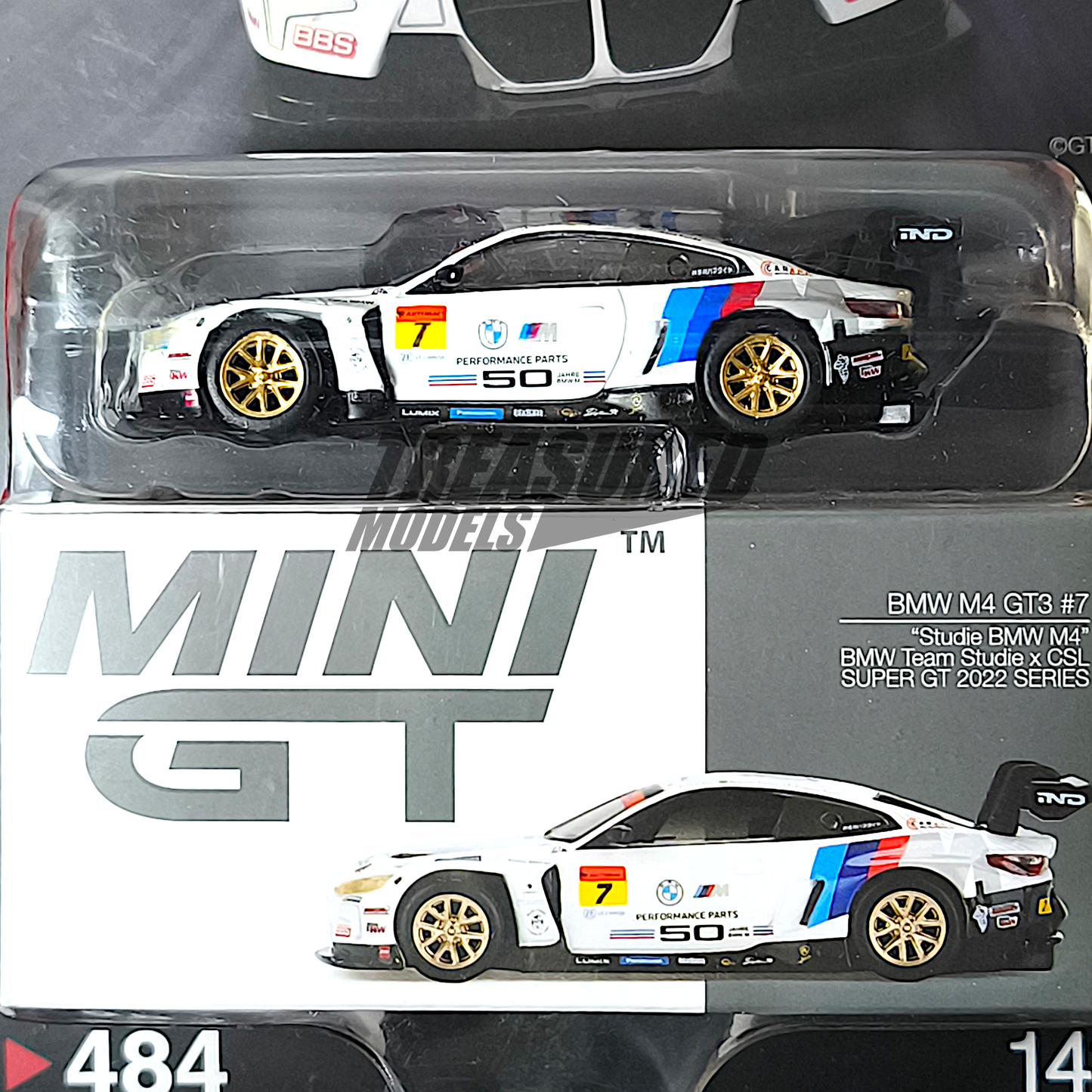 Mini GT BMW M4 GT3 #7 BMW Team Studie x CSL Super GT 2022 Series Blister Packaging MGT00484BL 1/64 Diecast