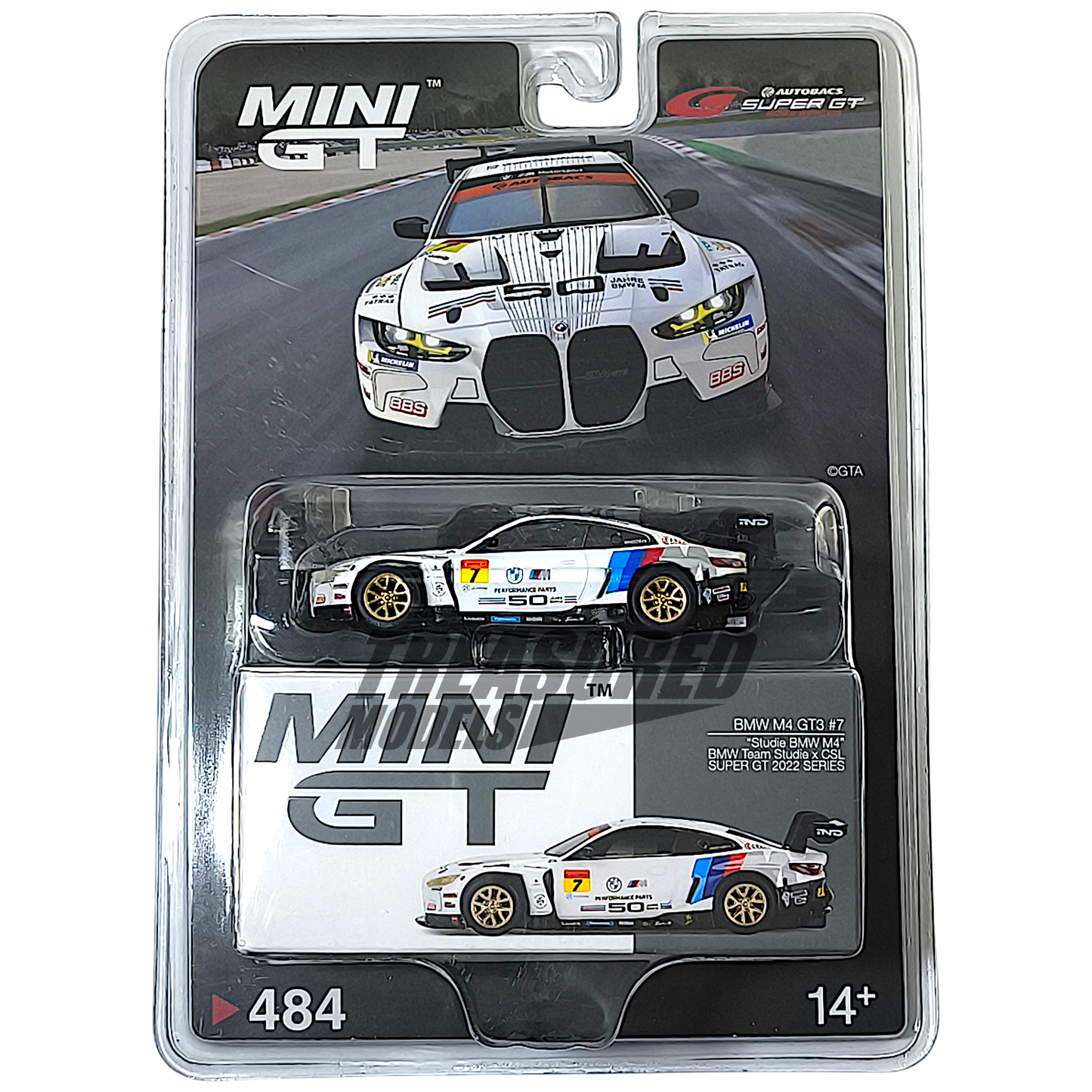 Mini GT BMW M4 GT3 #7 BMW Team Studie x CSL Super GT 2022 Series Blister Packaging MGT00484BL 1/64 Diecast