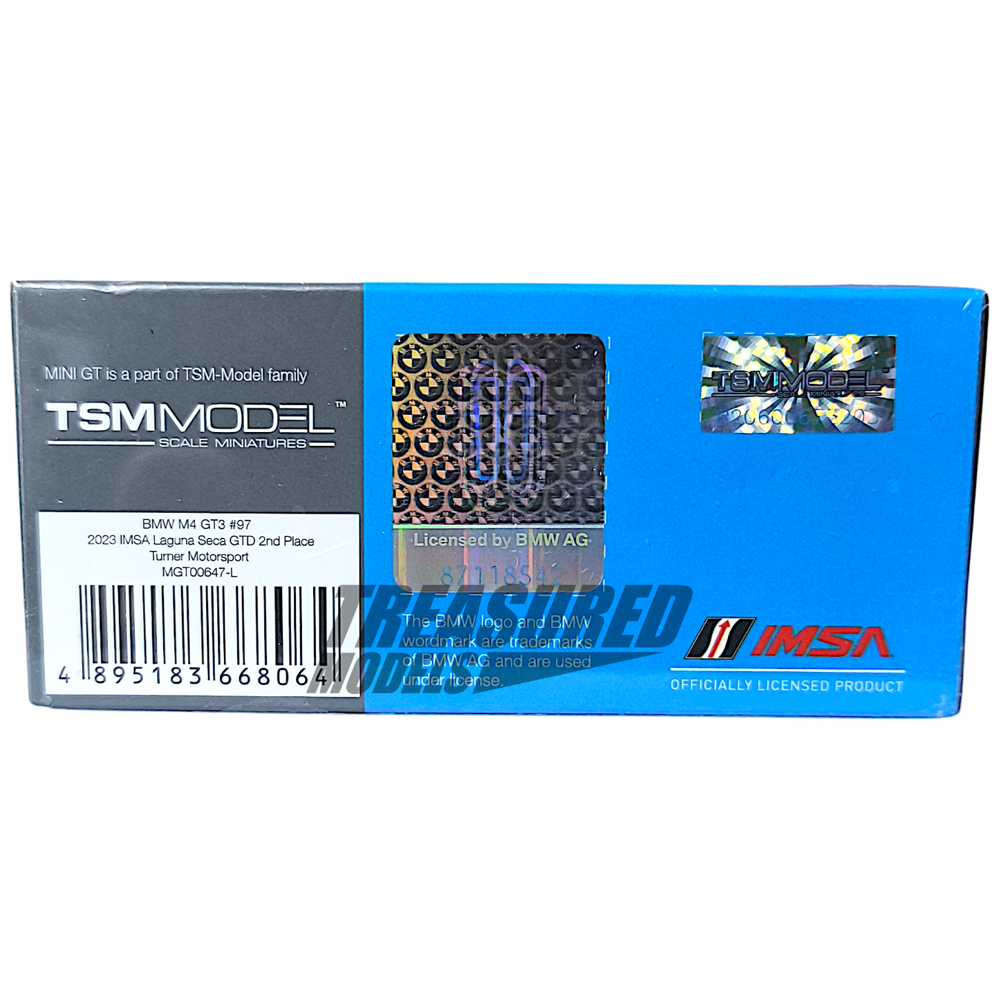 Mini GT BMW M4 GT3 #97 Turner Motorsport IMSA 2023 Laguna Seca GTD 2nd Place MGT00647 1/64 Diecast