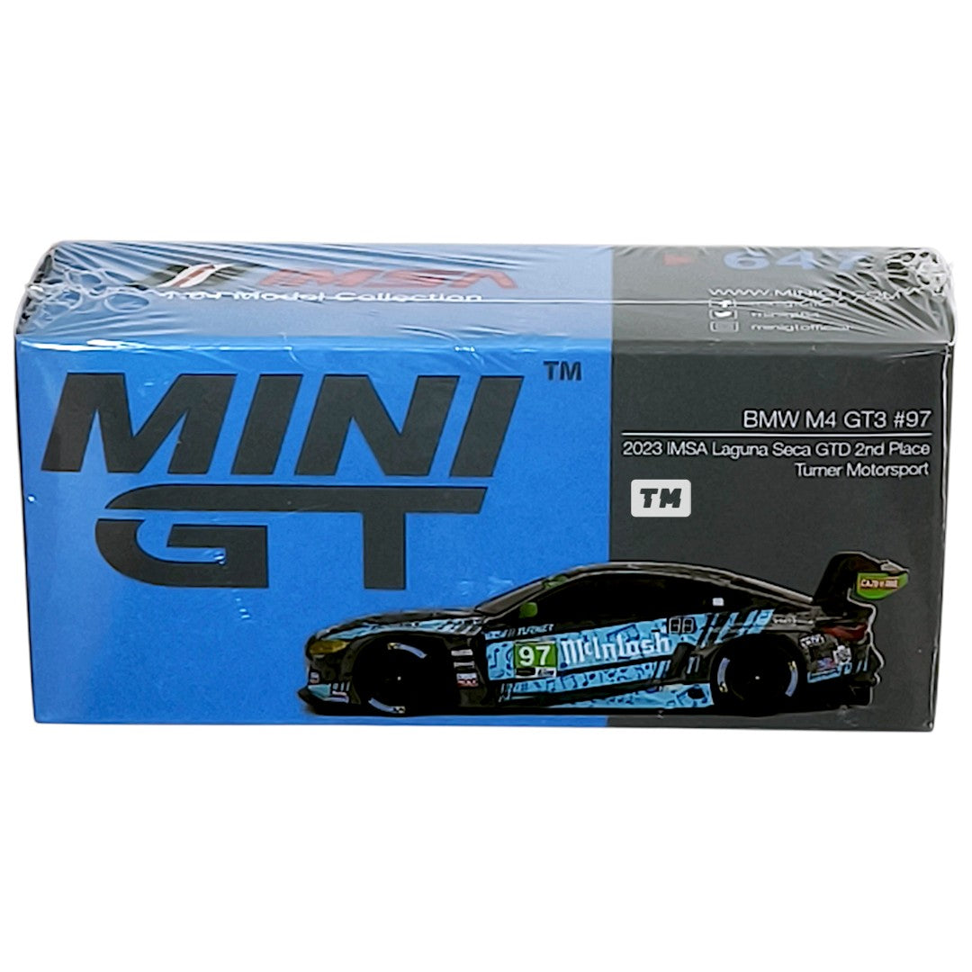 Mini GT BMW M4 GT3 #97 Turner Motorsport IMSA 2023 Laguna Seca GTD 2nd Place MGT00647 1/64 Diecast
