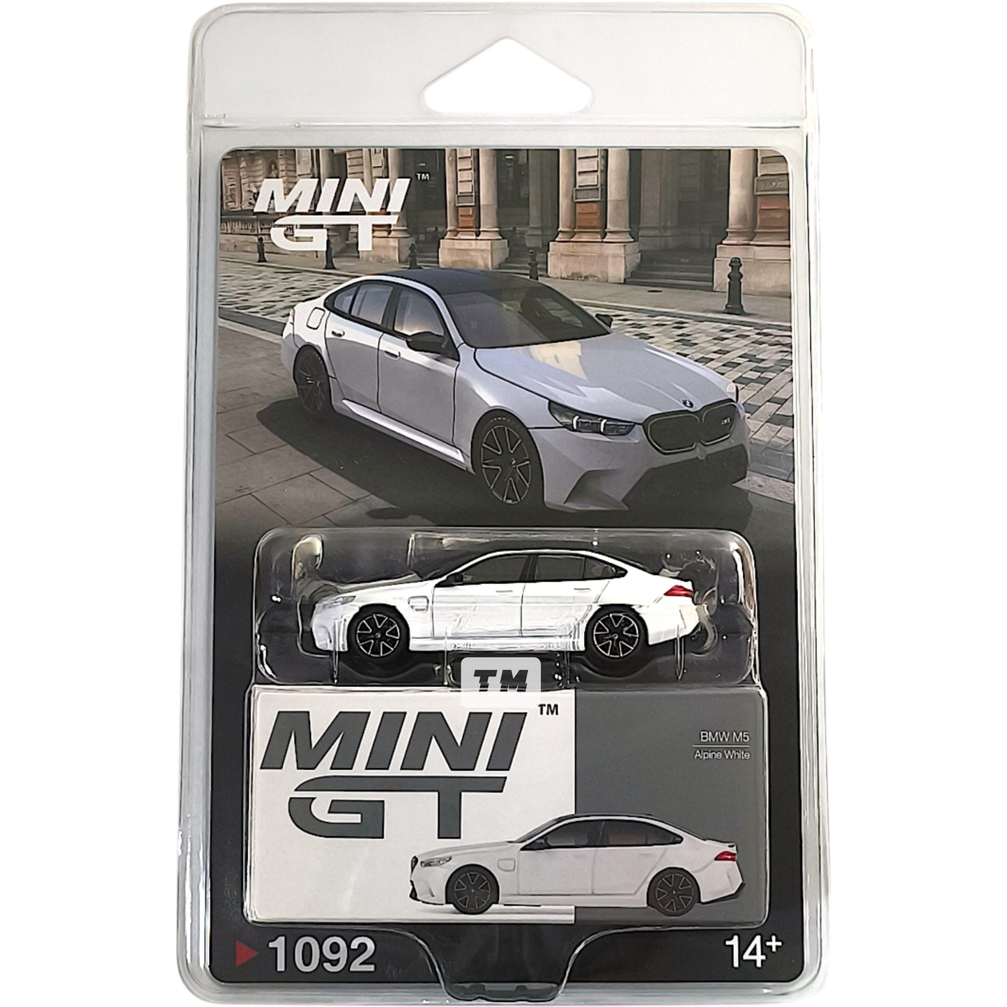 Mini GT BMW M5 Alpine White Blister Packaging MGT01092BL 1/64 Diecast