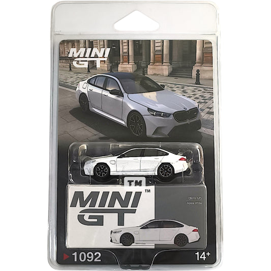 Mini GT BMW M5 Alpine White Blister Packaging MGT01092BL 1/64 Diecast