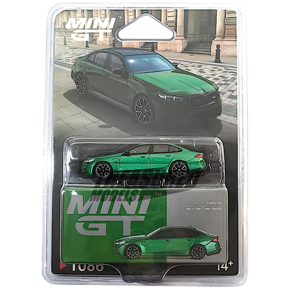 Mini GT BMW M5 (G90) Isle of Man Green Metallic Blister Packaging MGT01086 1/64 Die Cast