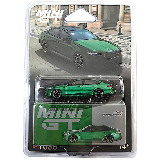 Mini GT BMW M5 (G90) Isle of Man Green Metallic Blister Packaging MGT01086 1/64 Die Cast