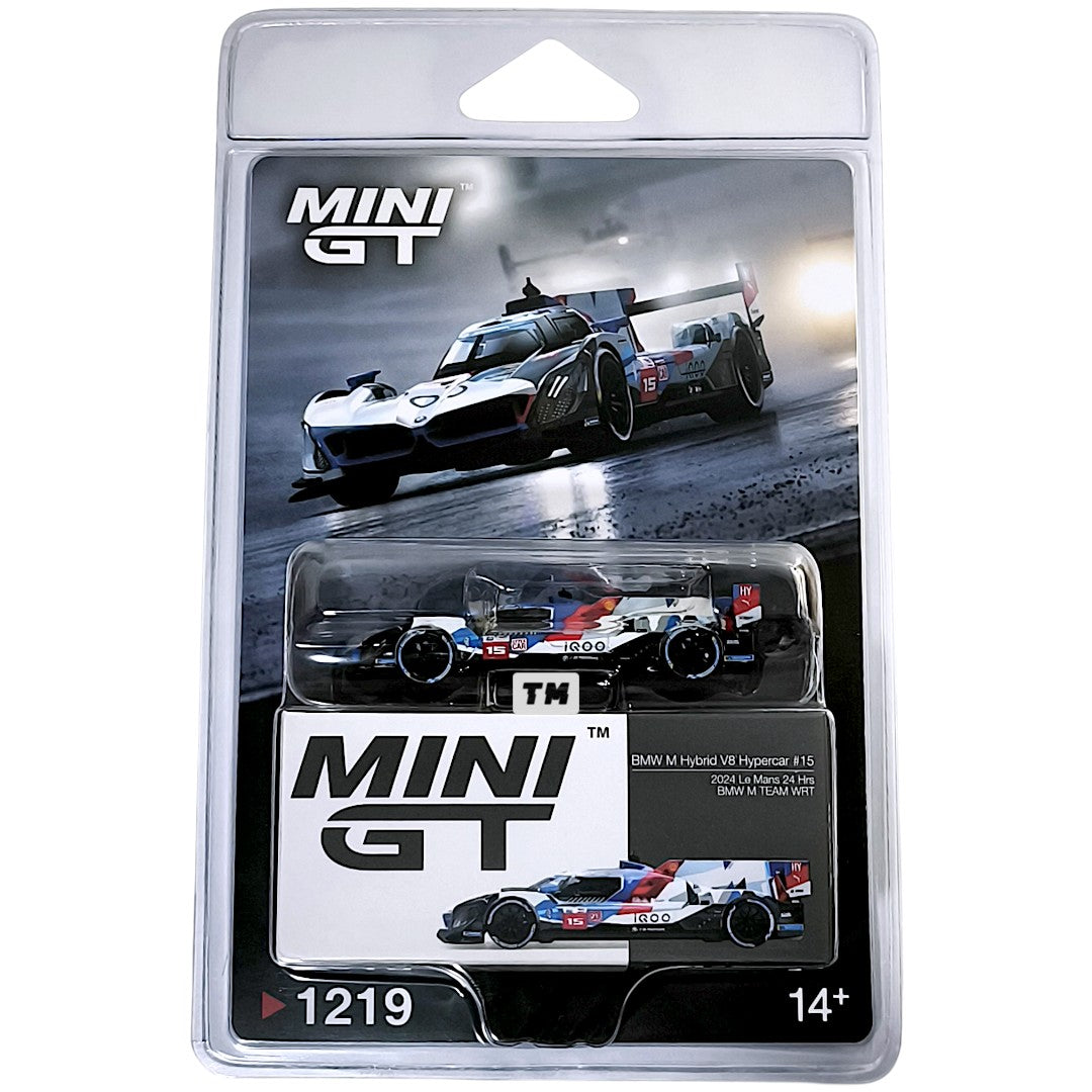 Mini GT BMW M Hybrid V8 Hypercar #15 BMW M TEAM WRT 2024 Le Mans 24 Hrs Blister Packaging MGT01219-BL 1/64 Diecast