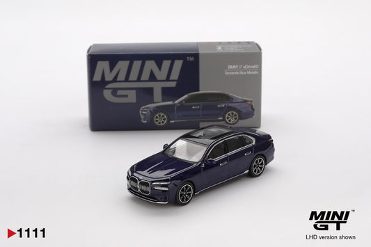 Mini GT BMW i7 xDrive60 Tanzanite Blue Metallic MGT01111 1/64 Diecast