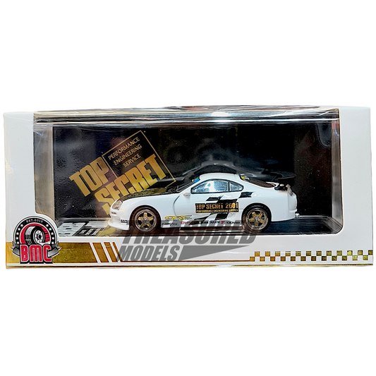 BM Creations Toyota Supra GT-300 Top Secret JZA80 White 1/64 Diecast